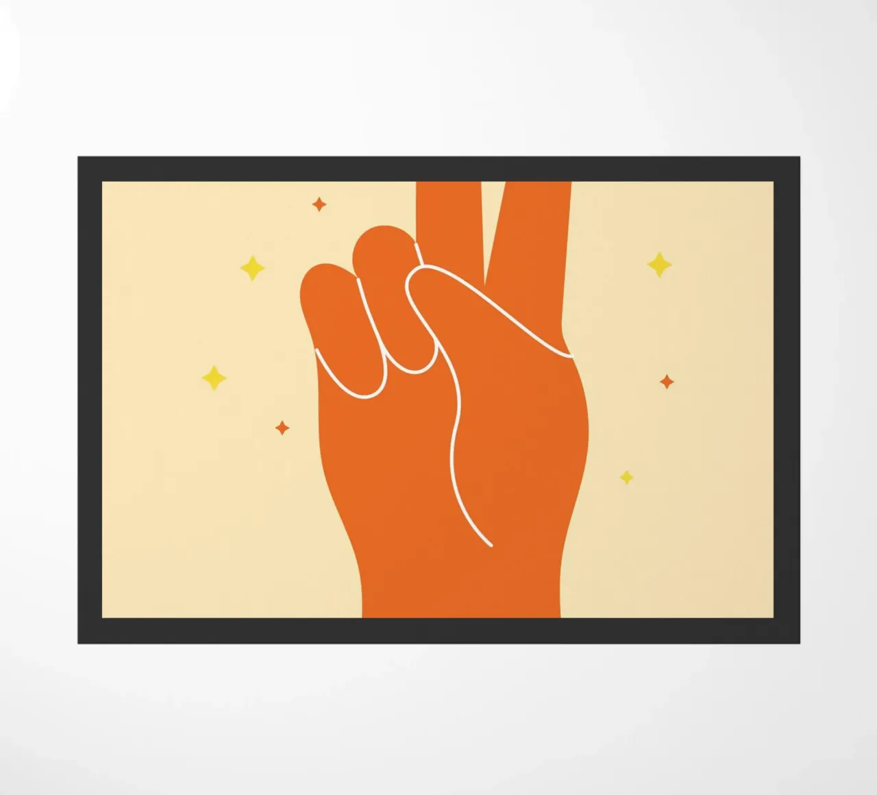 Design grafico groovy | Segno di pace stampato a mano zerbino da NorwesClub