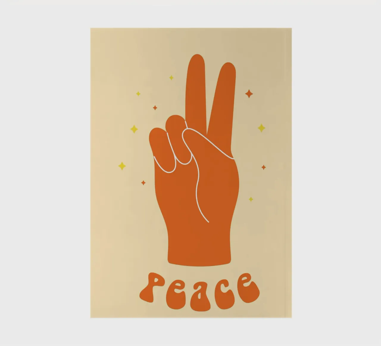 Design grafico groovy | Segno di pace stampato a mano diario da NorwesClub