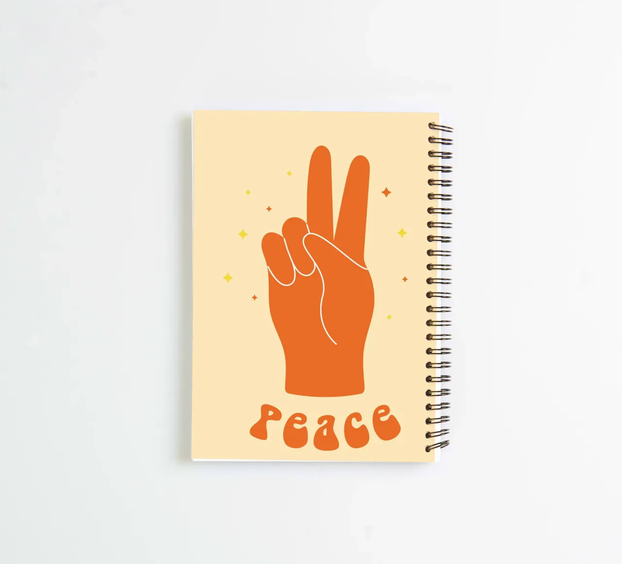 Design grafico groovy | Segno di pace stampato a mano diario ad anelli da NorwesClub