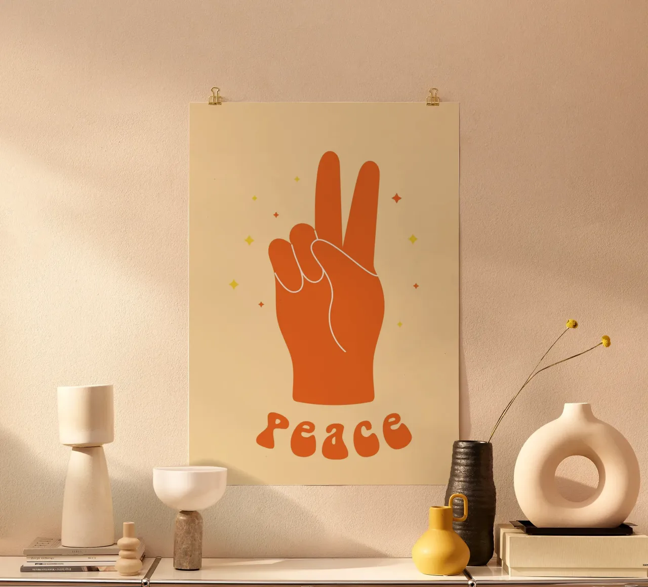 Design grafico groovy | Segno di pace stampato a mano carta hahnemühle da NorwesClub