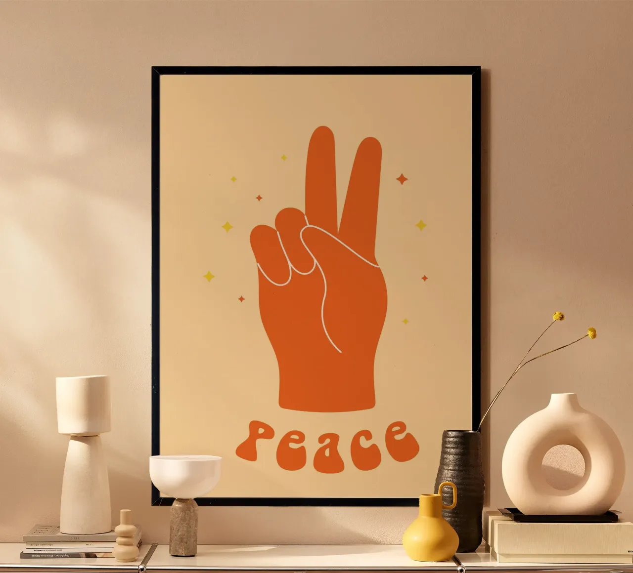 Design grafico groovy | Segno di pace stampato a mano carta hahnemühle da NorwesClub