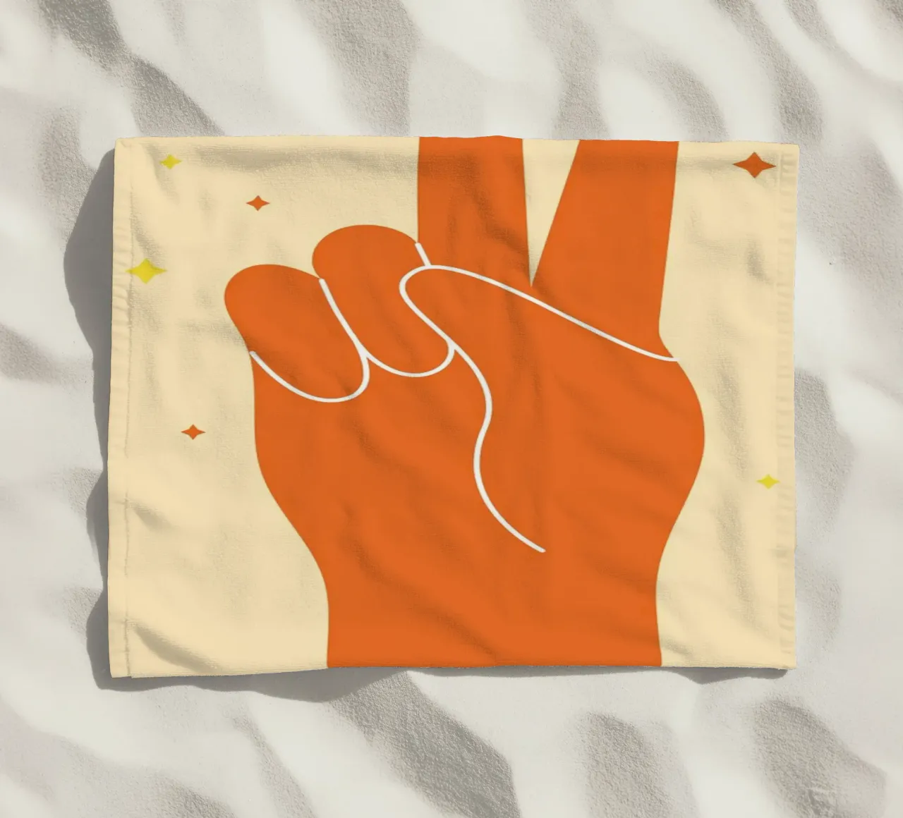 Design grafico groovy | Segno di pace stampato a mano telo mare da NorwesClub