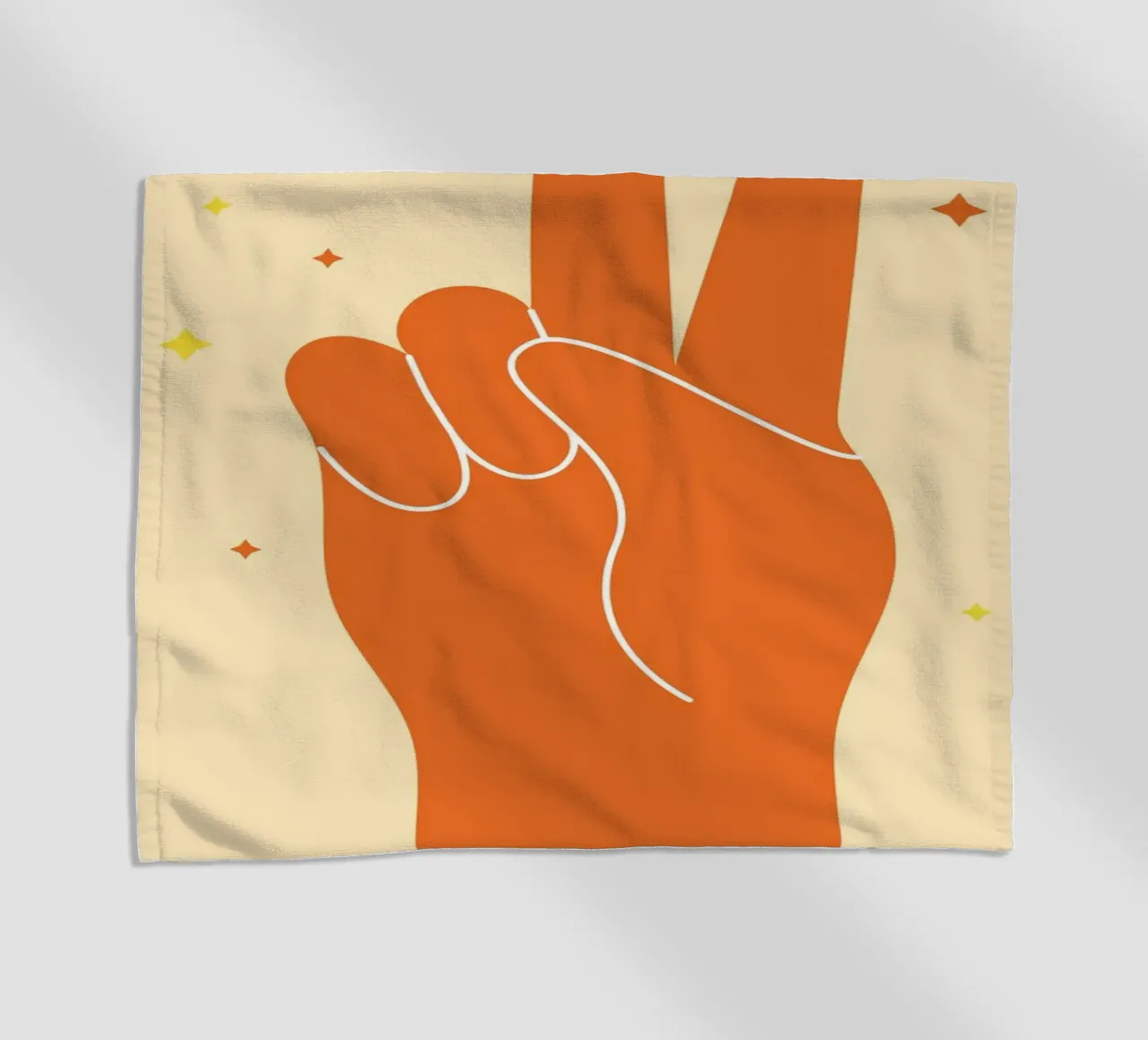 Design grafico groovy | Segno di pace stampato a mano telo mare da NorwesClub