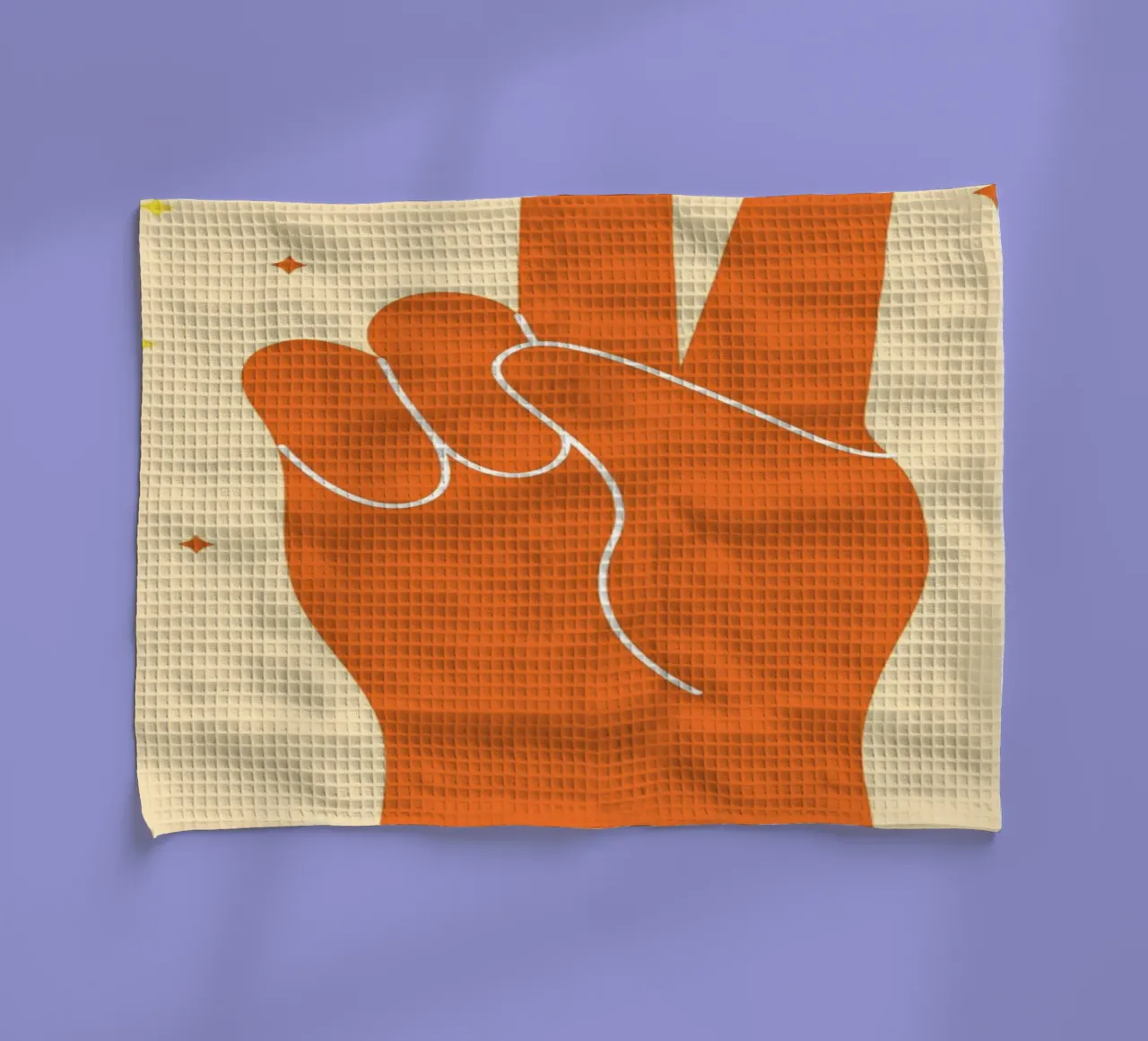 Design grafico groovy | Segno di pace stampato a mano canovaccio da cucina da NorwesClub