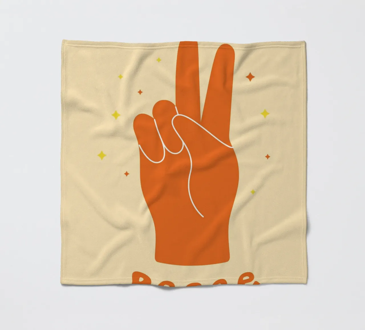 Design grafico groovy | Segno di pace stampato a mano coperta in pile da NorwesClub