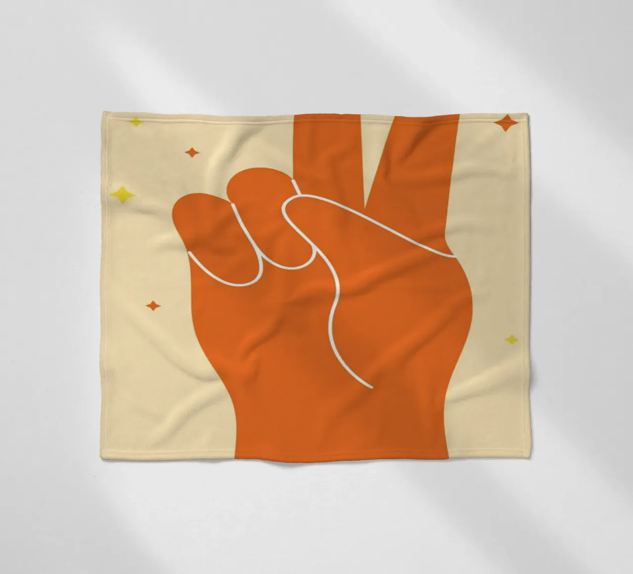 Design grafico groovy | Segno di pace stampato a mano coperta in pile da NorwesClub