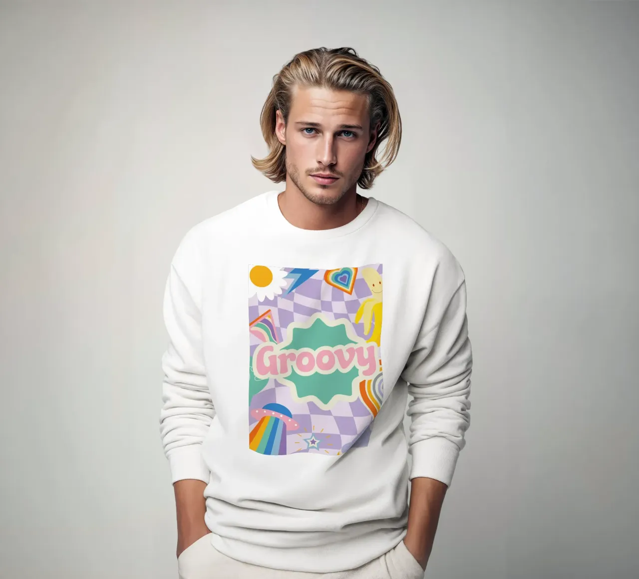 Botros Zaki Groovy Vibes - Psychedelischer Kunstdruck Sweatshirt von NorwesClub