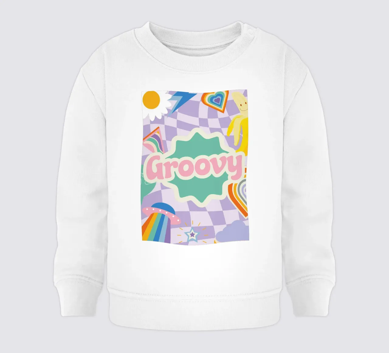 Botros Zaki Groovy Vibes - Psychedelic Art Print baby sweatshirt by NorwesClub