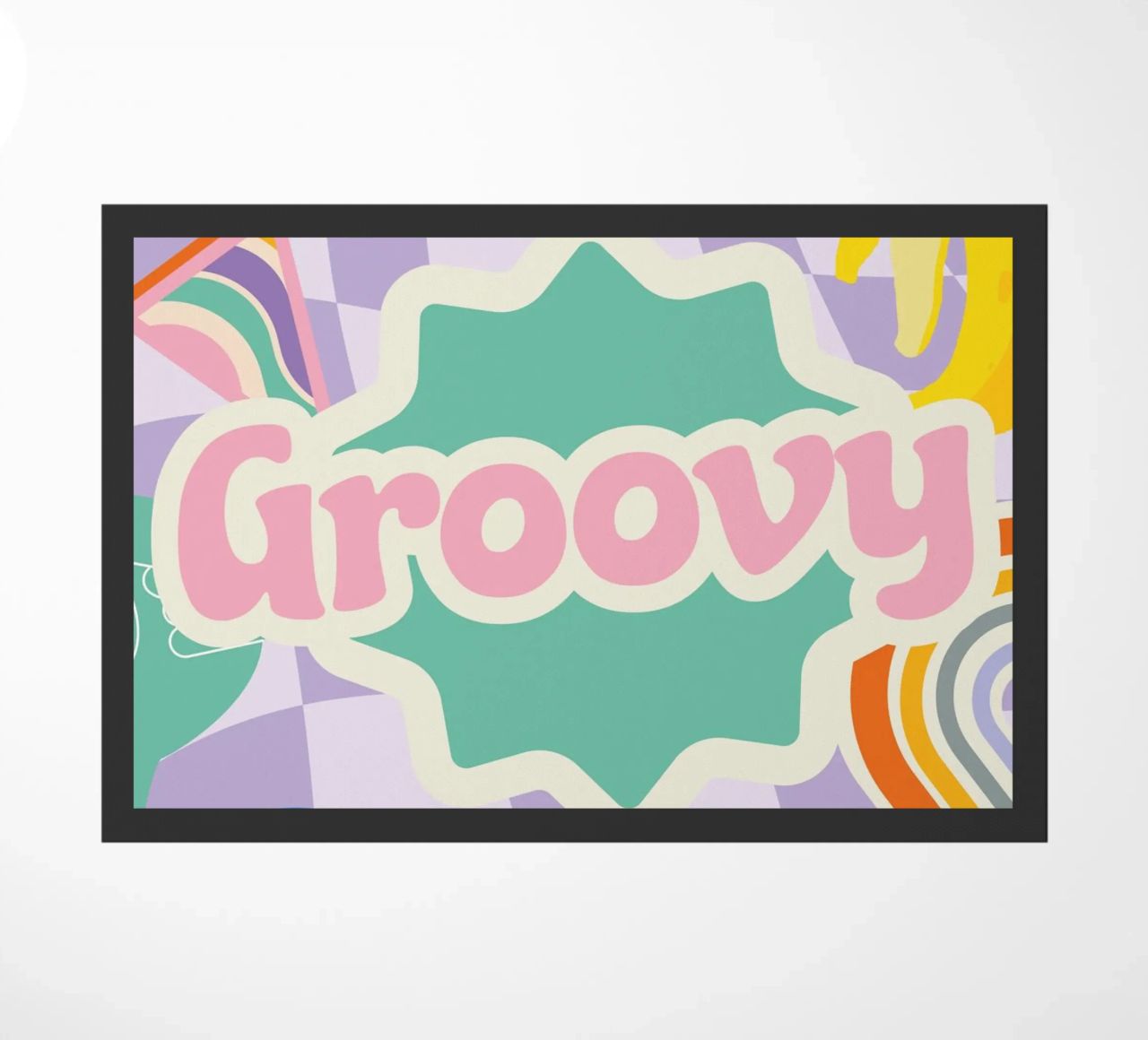 Botros Zaki Groovy Vibes - Psychedelic Art Print doormat by NorwesClub