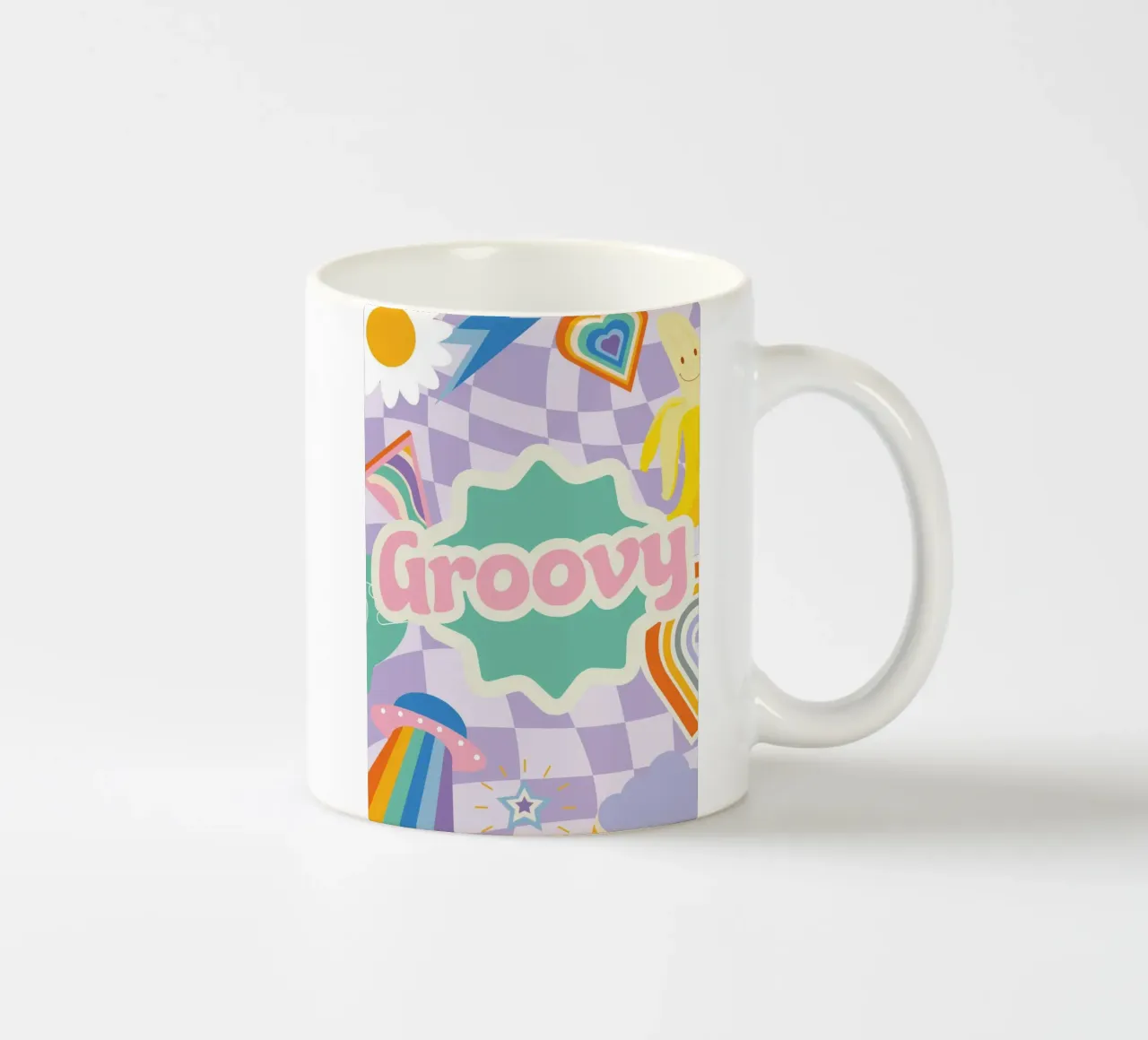 Botros Zaki Groovy Vibes - Impression d'art psychédélique mug en céramique de NorwesClub