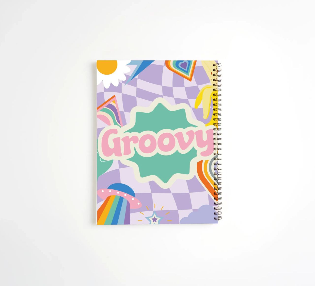 Botros Zaki Groovy Vibes - Psychedelic Art Print spiral notebook by NorwesClub