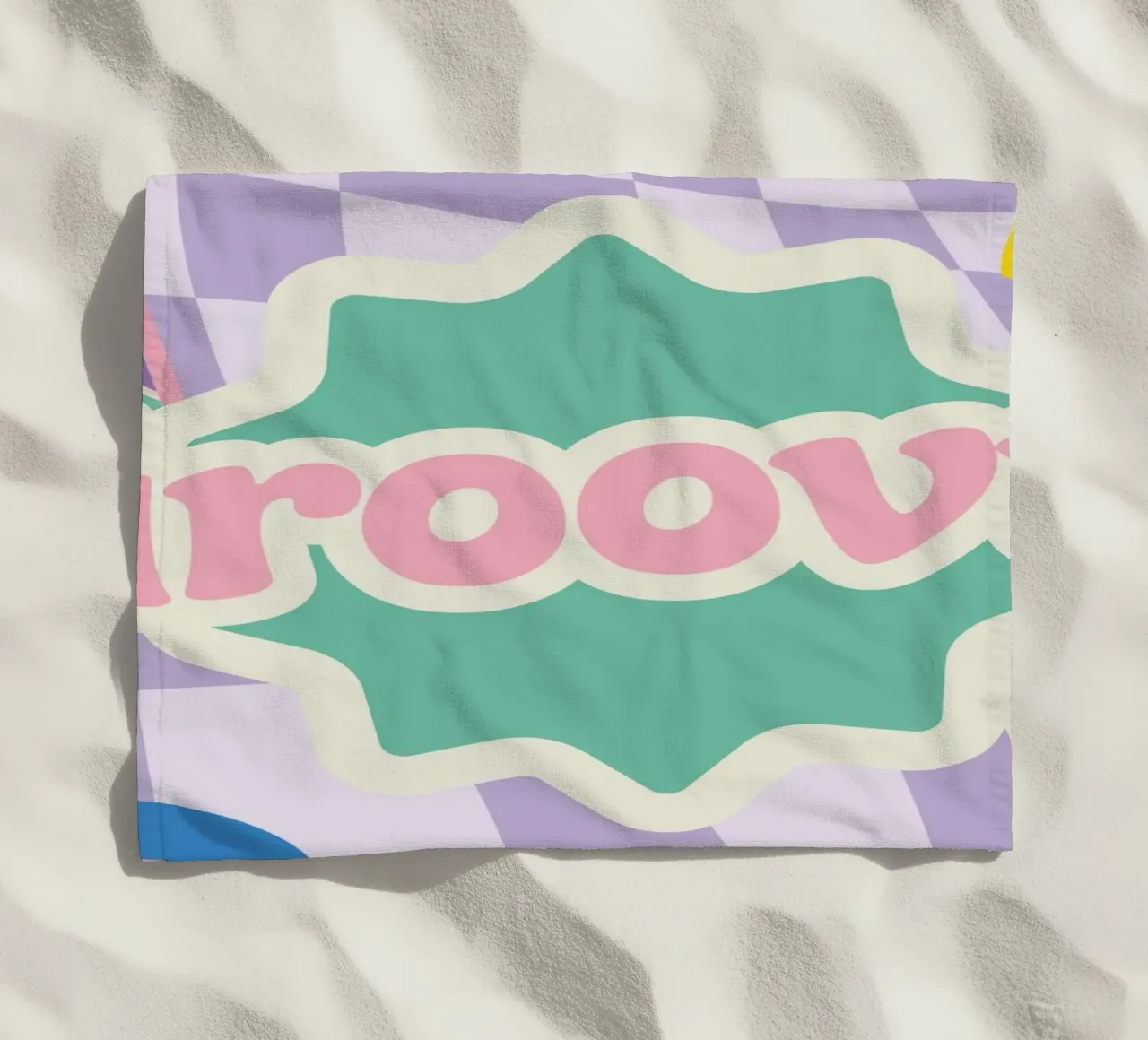 Botros Zaki Groovy Vibes - Psychedelic Art Print beach towel by NorwesClub
