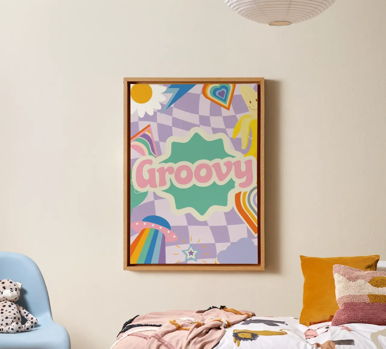 Botros Zaki Groovy Vibes - Psychedelischer Kunstdruck Leinwand von NorwesClub