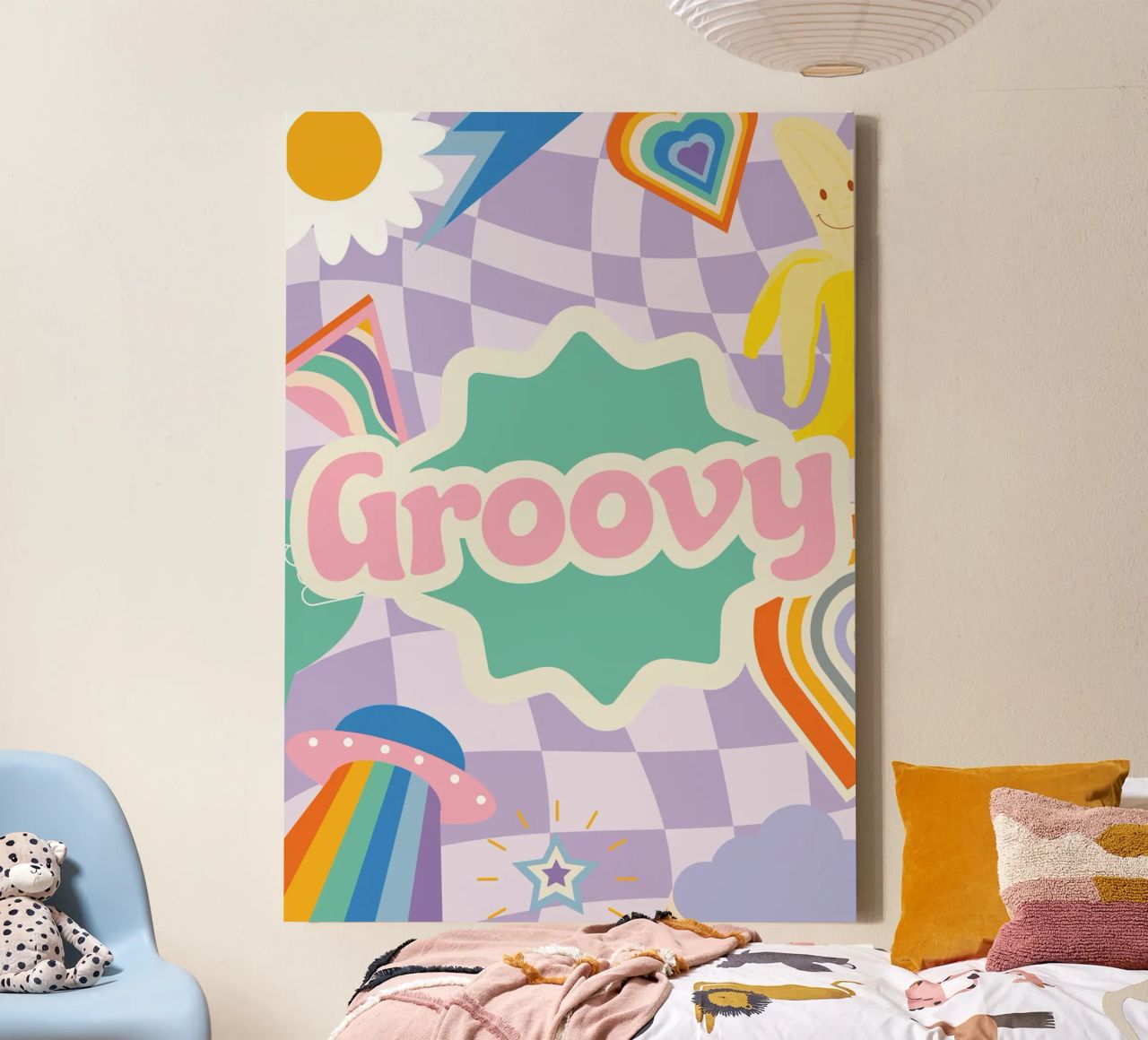 Botros Zaki Groovy Vibes - Psychedelic Art Print canvas by NorwesClub