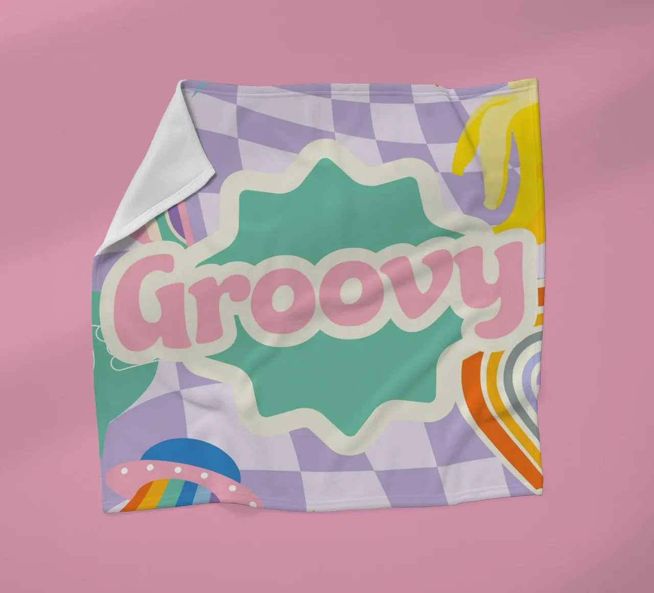 Botros Zaki Groovy Vibes - Psychedelischer Kunstdruck Fleecedecke von NorwesClub