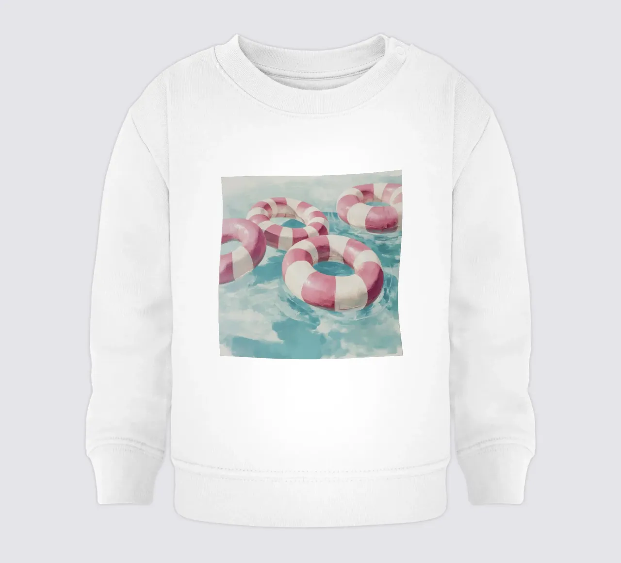 Galleggianti per piscina a strisce rosa in una sognante fuga acquerellata felpa neonato da Modern Muse