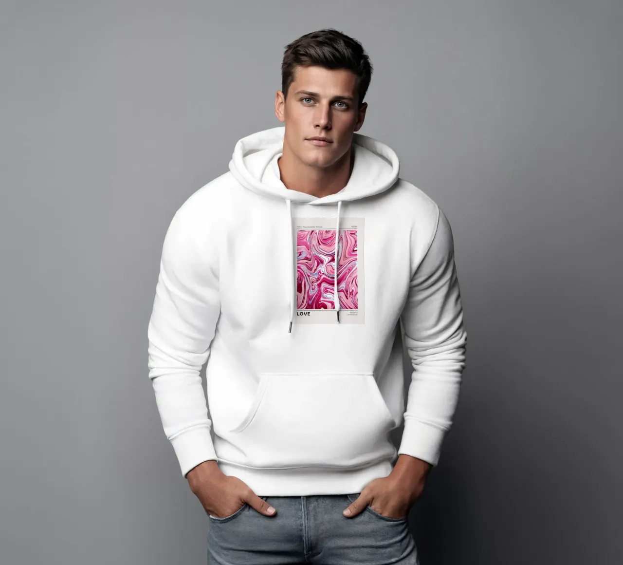 Retro Psychedelia | Fluid LOVE Impresión abstracta sudadera con capucha de NorwesClub