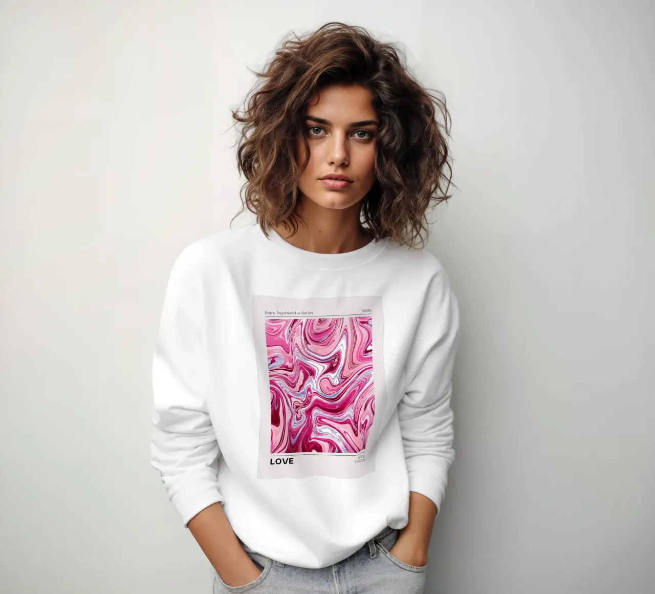 Retro Psychedelia | Fluid LOVE Impresión abstracta sudadera de NorwesClub