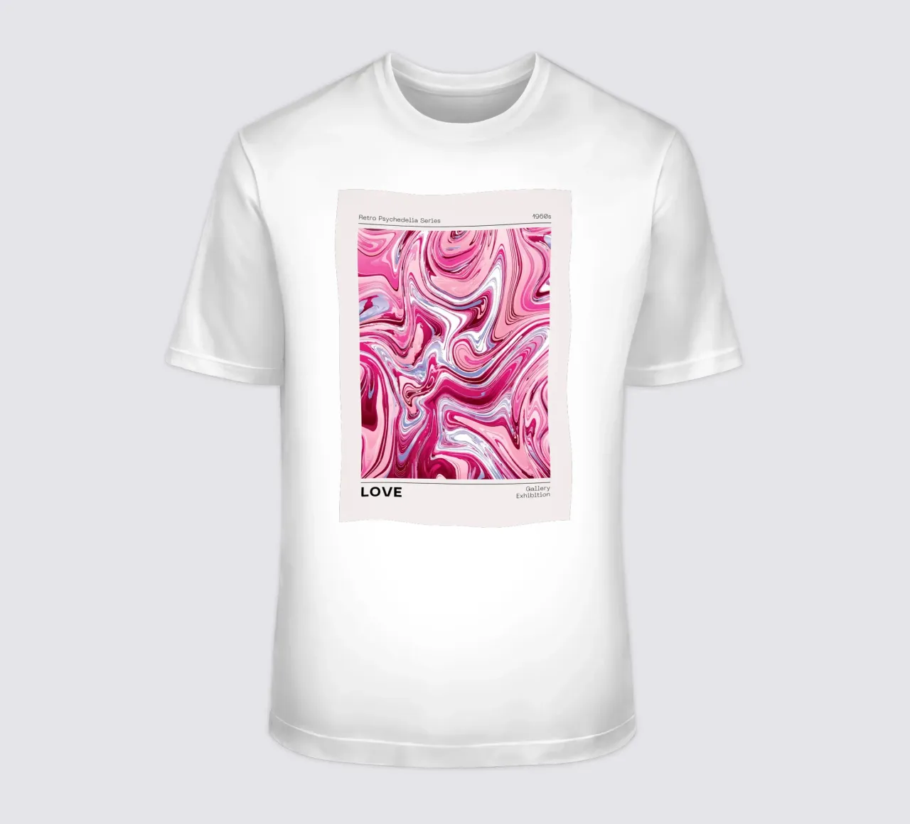 Retro Psychedelia | Vloeibare LIEFDE Abstracte Print t-shirt van NorwesClub