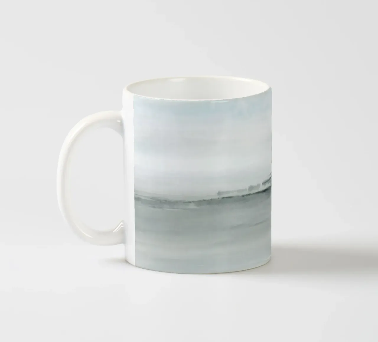 Paesaggio astratto bluastro tazza in ceramica da NouveauPrints
