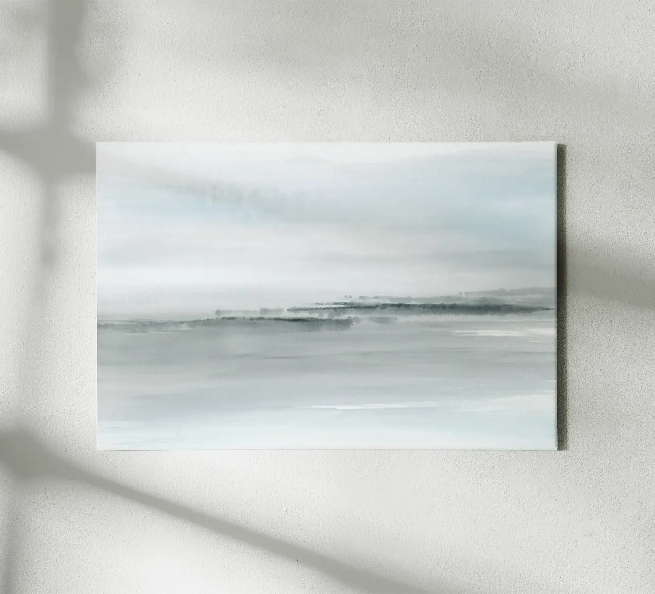 Paesaggio astratto bluastro tela con Cornice a cassetta da NouveauPrints