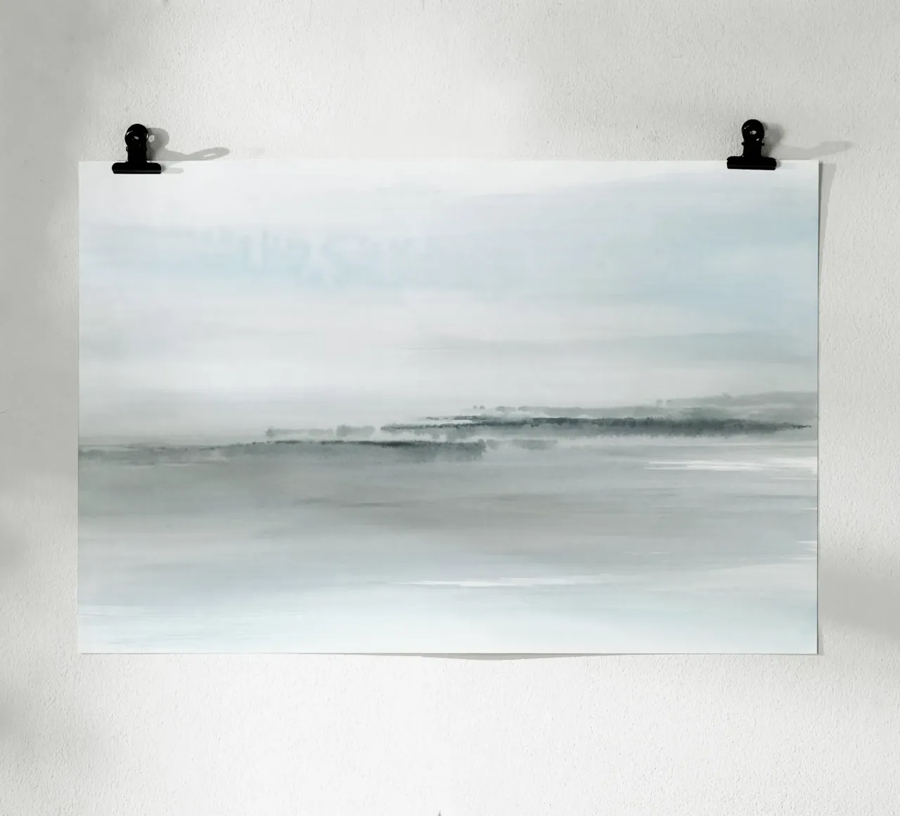 Paesaggio astratto bluastro carta hahnemühle da NouveauPrints