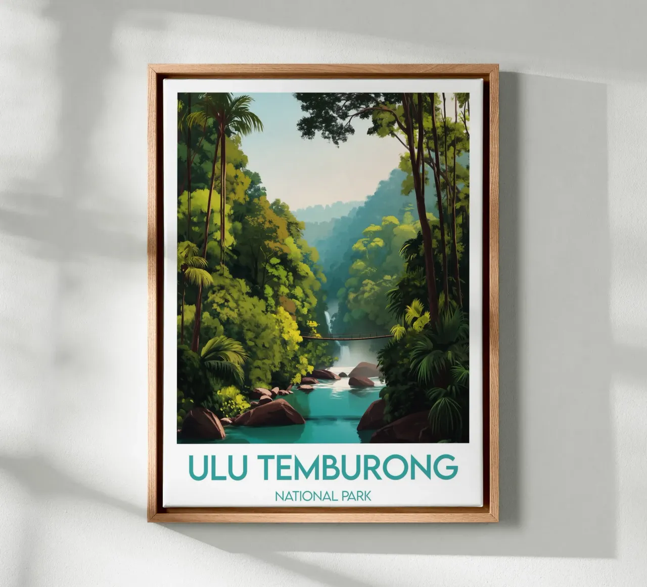 Verkeer Ulu Temburong canvas met Baklijst van Frame the World