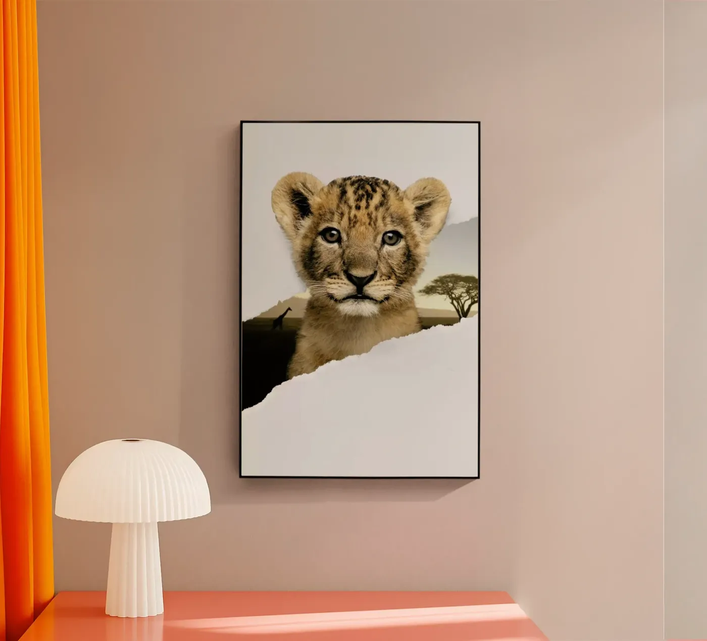 Lion Cub Torn Paper plexiglass da JONAS LOOSE KIDS