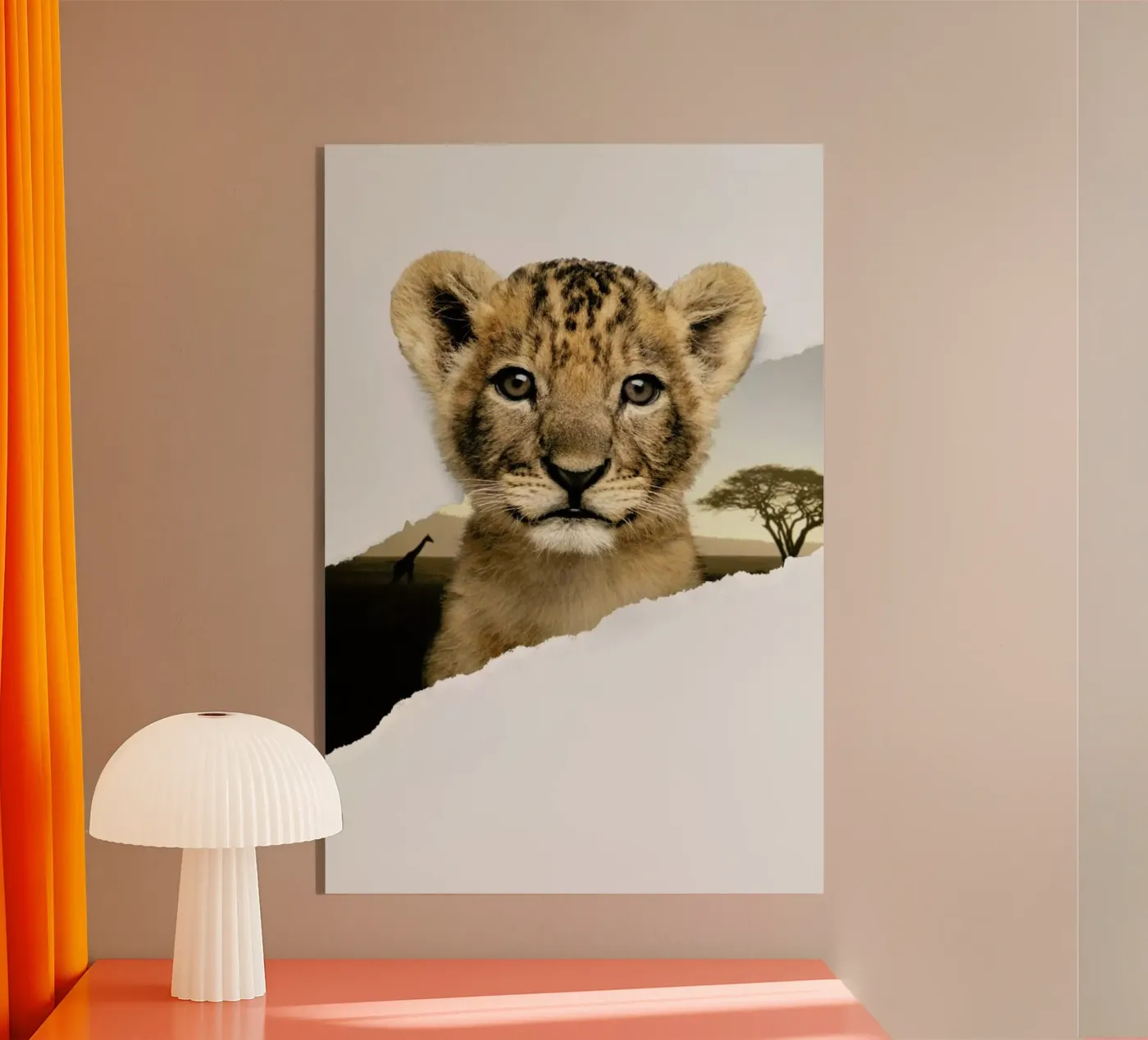 Lion Cub Torn Paper plexiglass da JONAS LOOSE KIDS