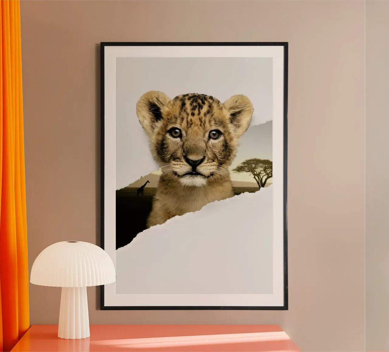 Lion Cub Torn Paper poster da JONAS LOOSE KIDS