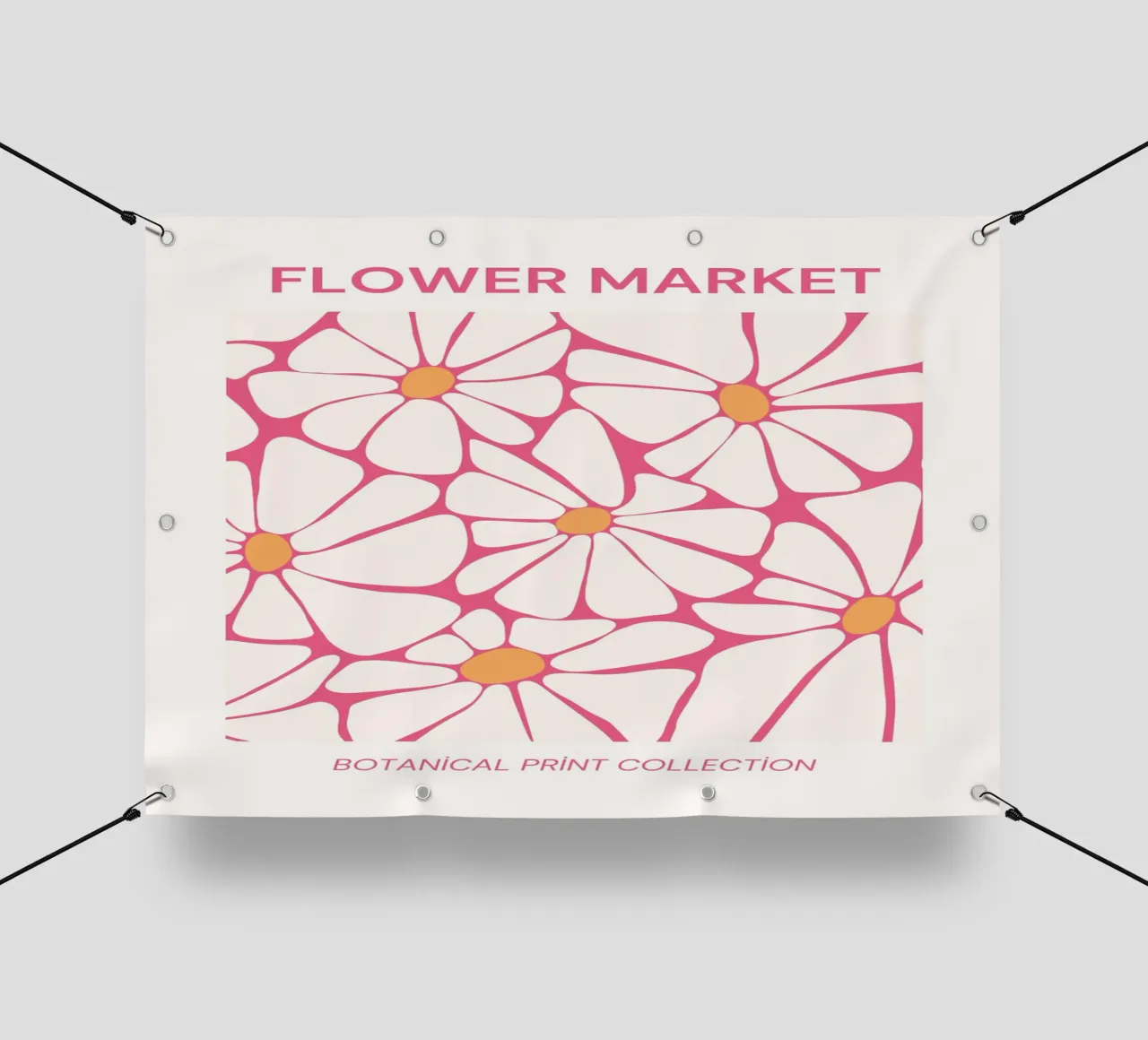 Botanical Print Art | Mercado de flores Pattern Print lonas publicitarias de NorwesClub