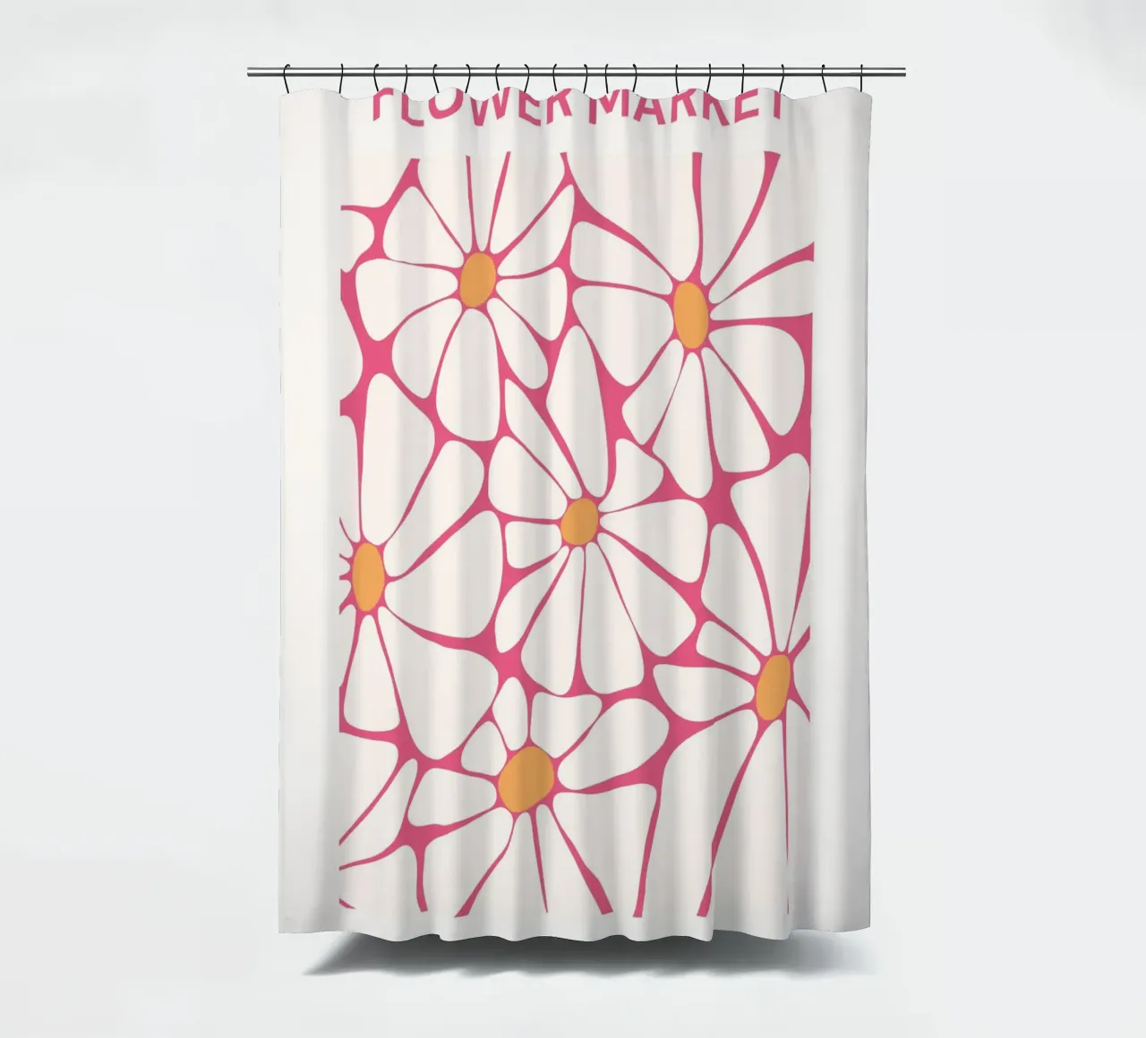 Botanical Print Art | Mercado de flores Pattern Print cortina de baño de NorwesClub