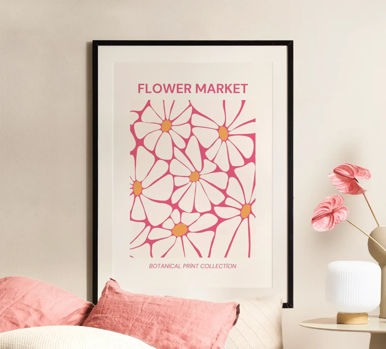 Botanical Print Art | Flower Market Pattern Print hahnemühle by NorwesClub