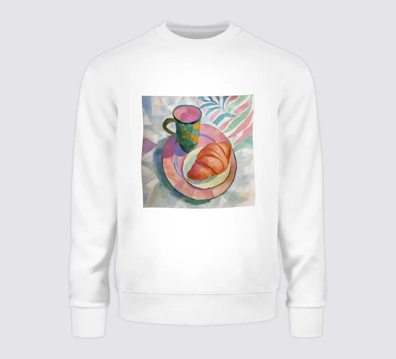 Croissant astratto e tazza in acquerello ispirato a Matisse felpa da Modern Muse
