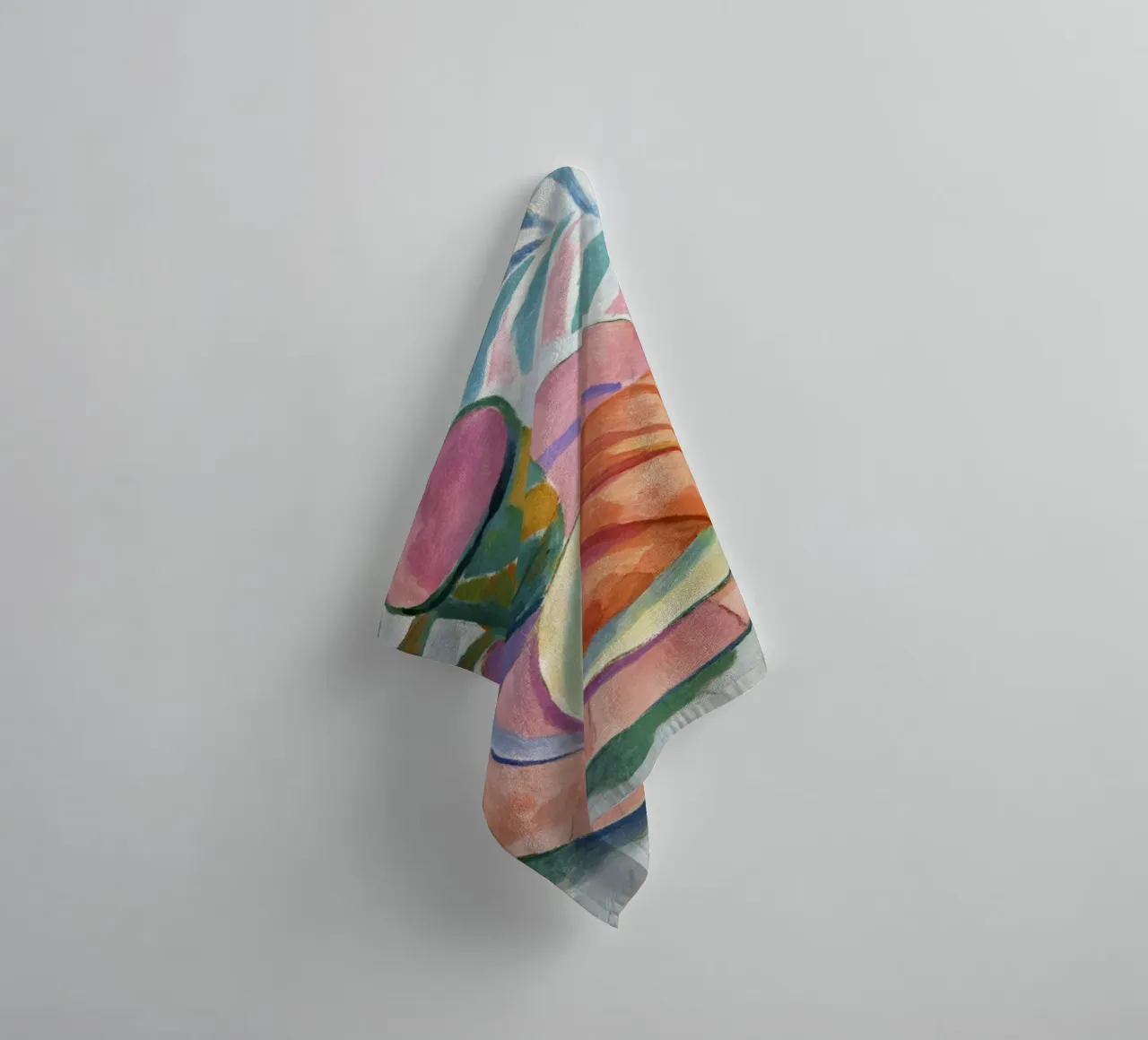 Croissant astratto e tazza in acquerello ispirato a Matisse asciugamano da bagno da Modern Muse