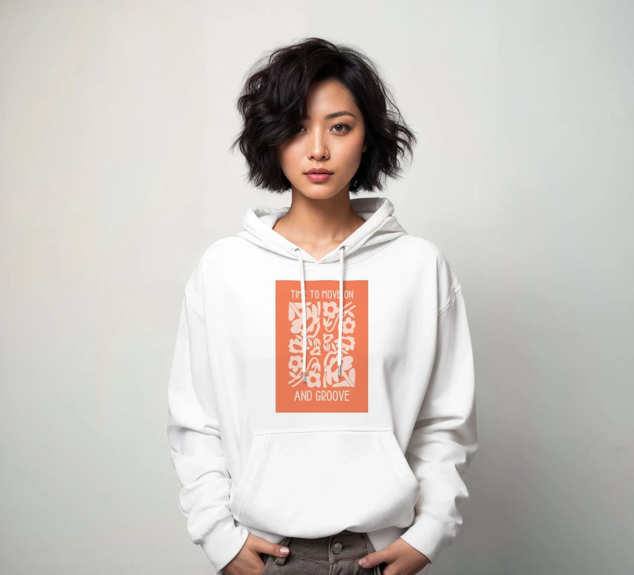Positive Vibes Art | Time To Move On Print sudadera con capucha de NorwesClub