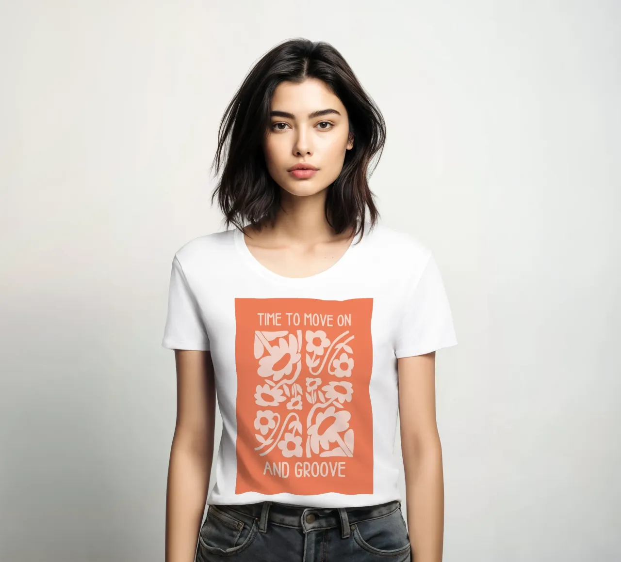 Positive Vibes Art | Tijd om verder te gaan Print dames t-shirt getailleerd van NorwesClub