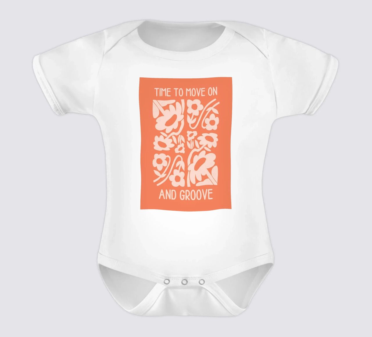 Positive Vibes Art | Time To Move On Print short-sleeve baby romper by NorwesClub