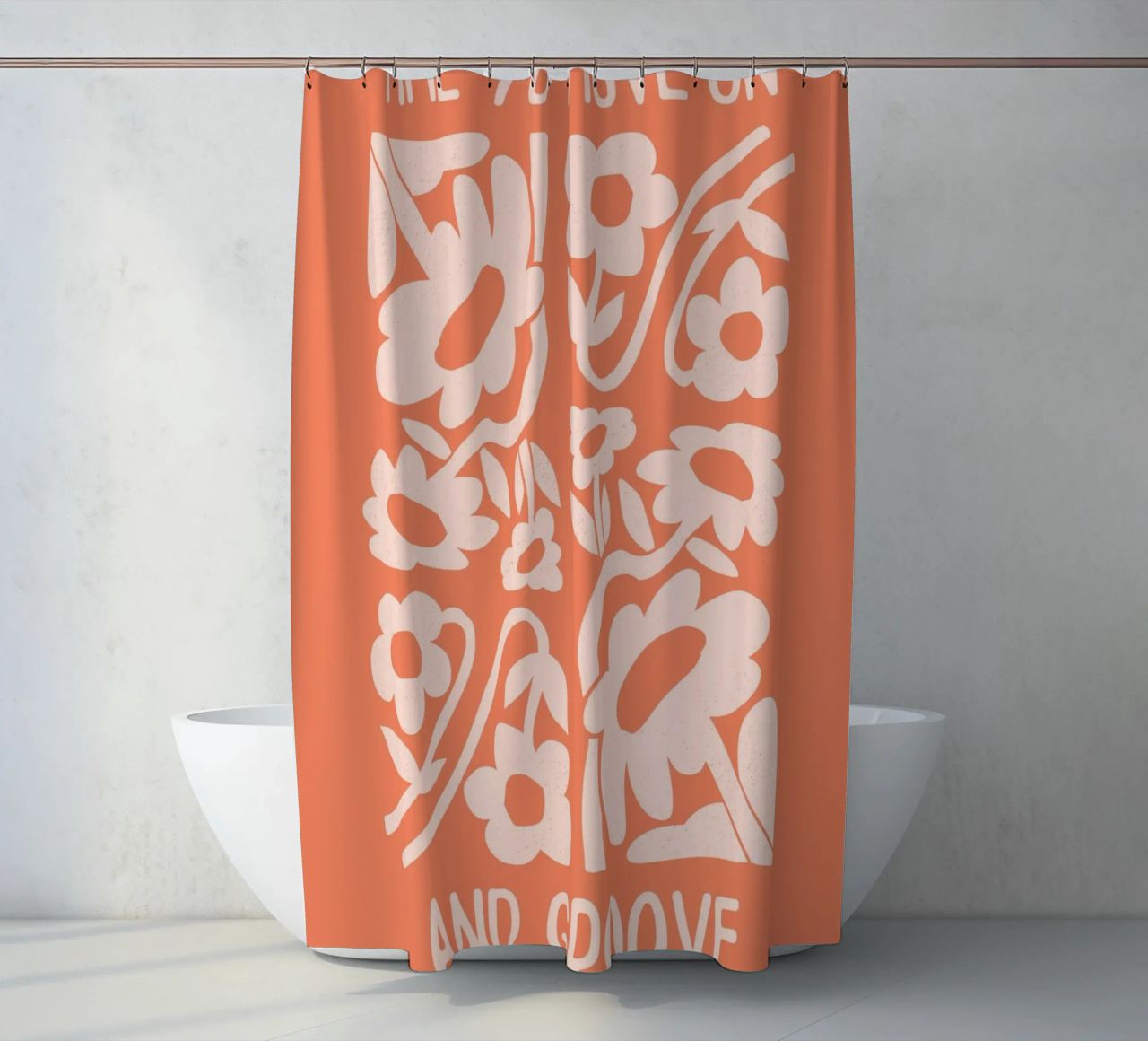 Positive Vibes Art | Time To Move On Print cortina de baño de NorwesClub