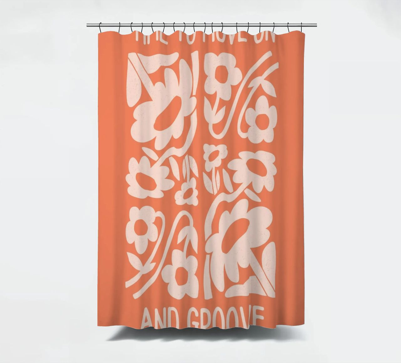 Positive Vibes Art | Time To Move On Print cortina de baño de NorwesClub