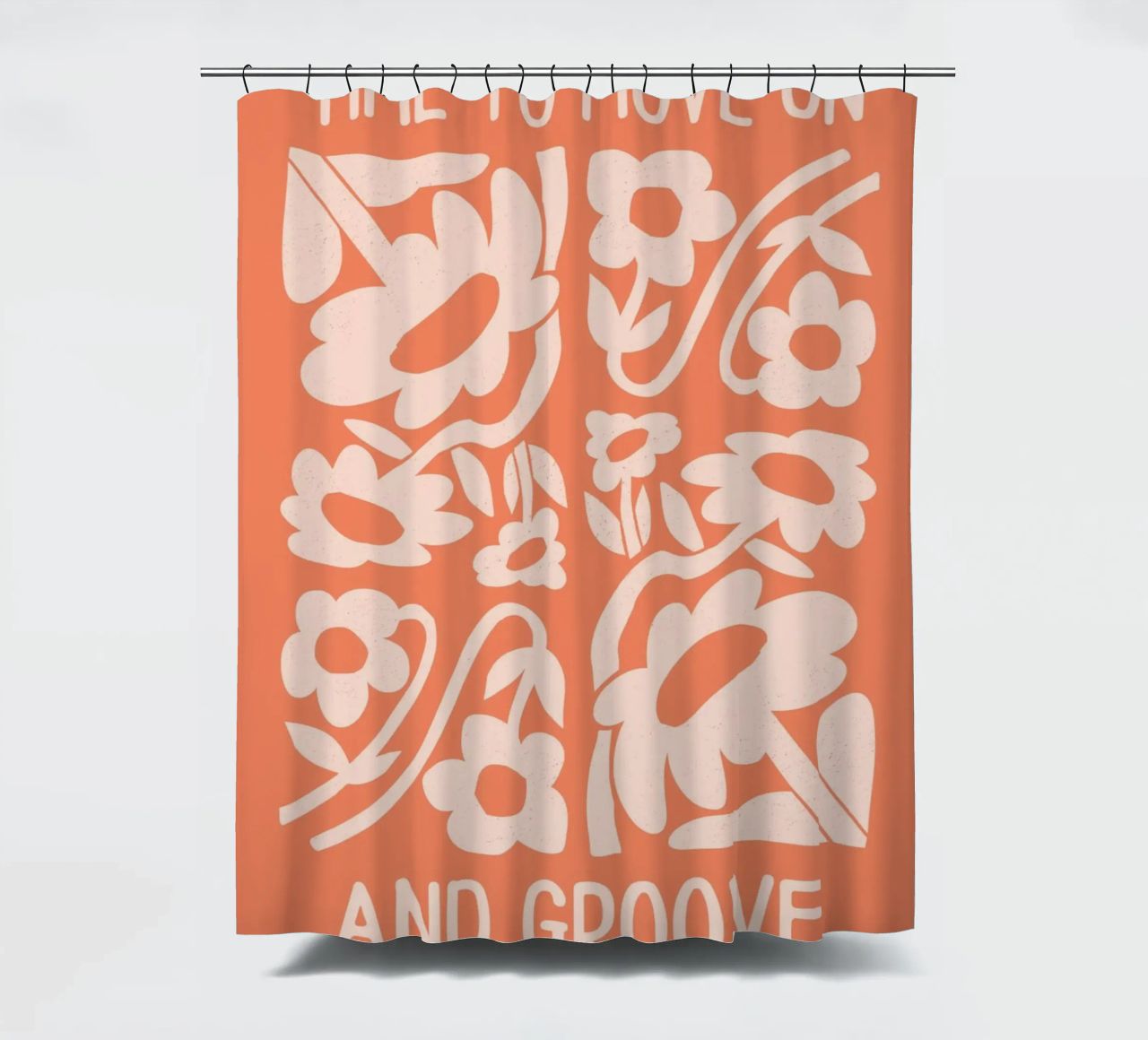 Positive Vibes Art | Time To Move On Print cortina de baño de NorwesClub