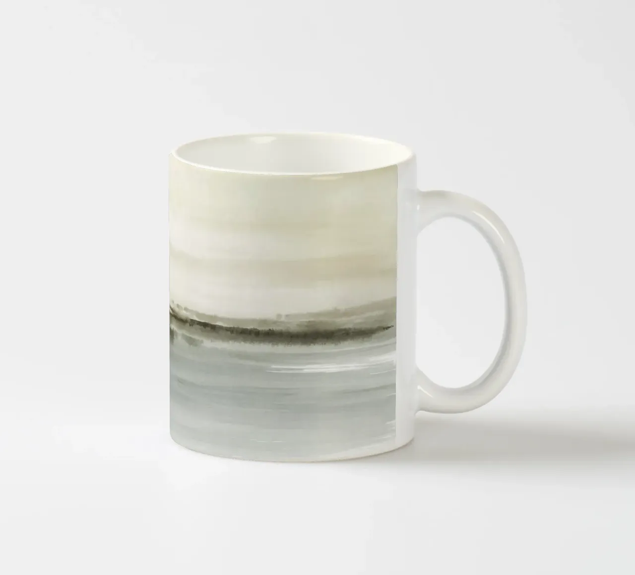 Paesaggio astratto verdastro tazza in ceramica da NouveauPrints