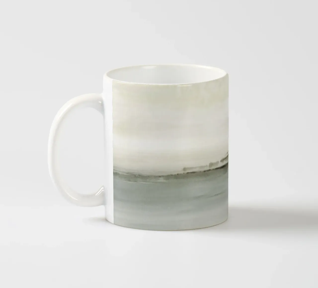 Paesaggio astratto verdastro tazza in ceramica da NouveauPrints