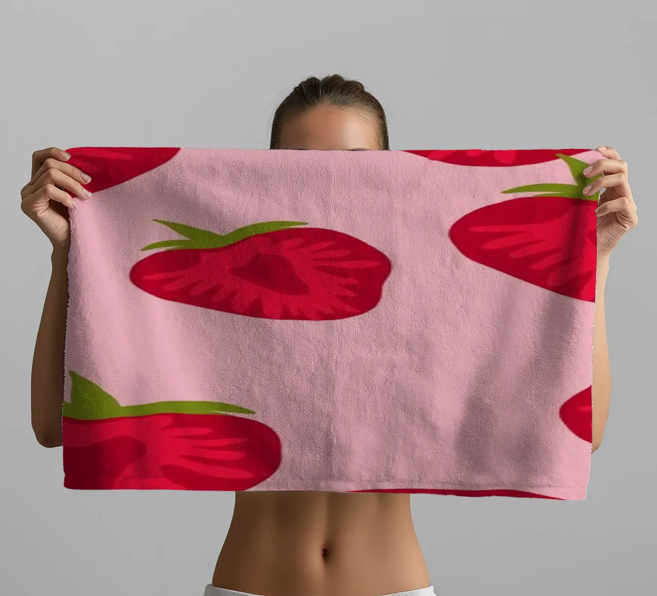 Arte grafica della frutta e stampa del motivo della fragola asciugamano da bagno da NorwesClub