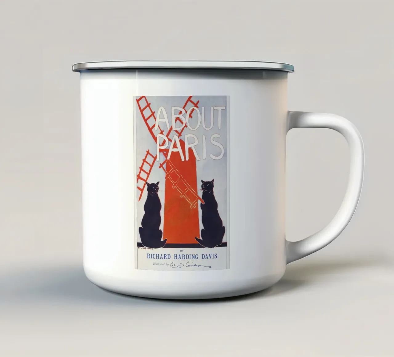 C.D. Gibson su Parigi - Stampa illustrazione d'epoca tazza in smalto da NorwesClub