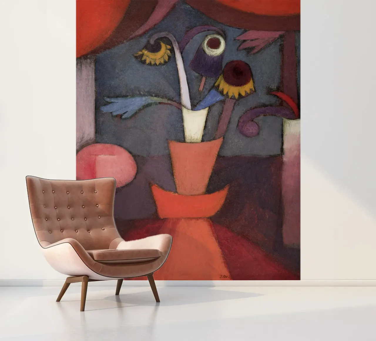Paul Klee Autumn Flower - Abstract Art Print photo wallpaper by NorwesClub