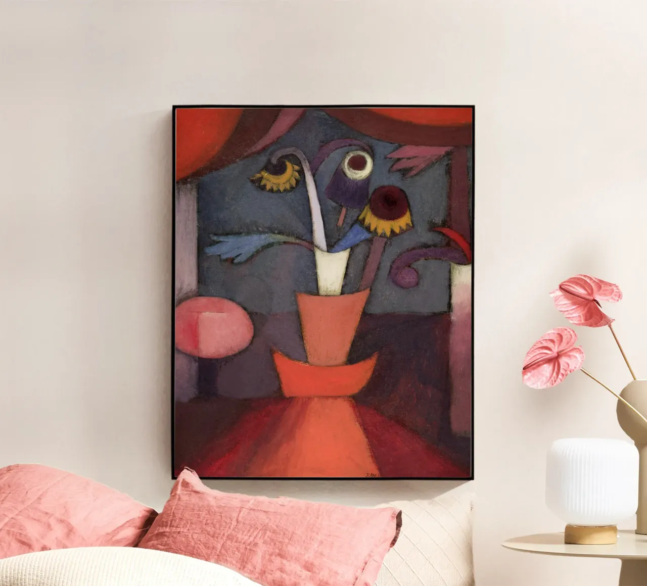 Paul Klee herfst bloem - abstracte kunstdruk acryl van NorwesClub