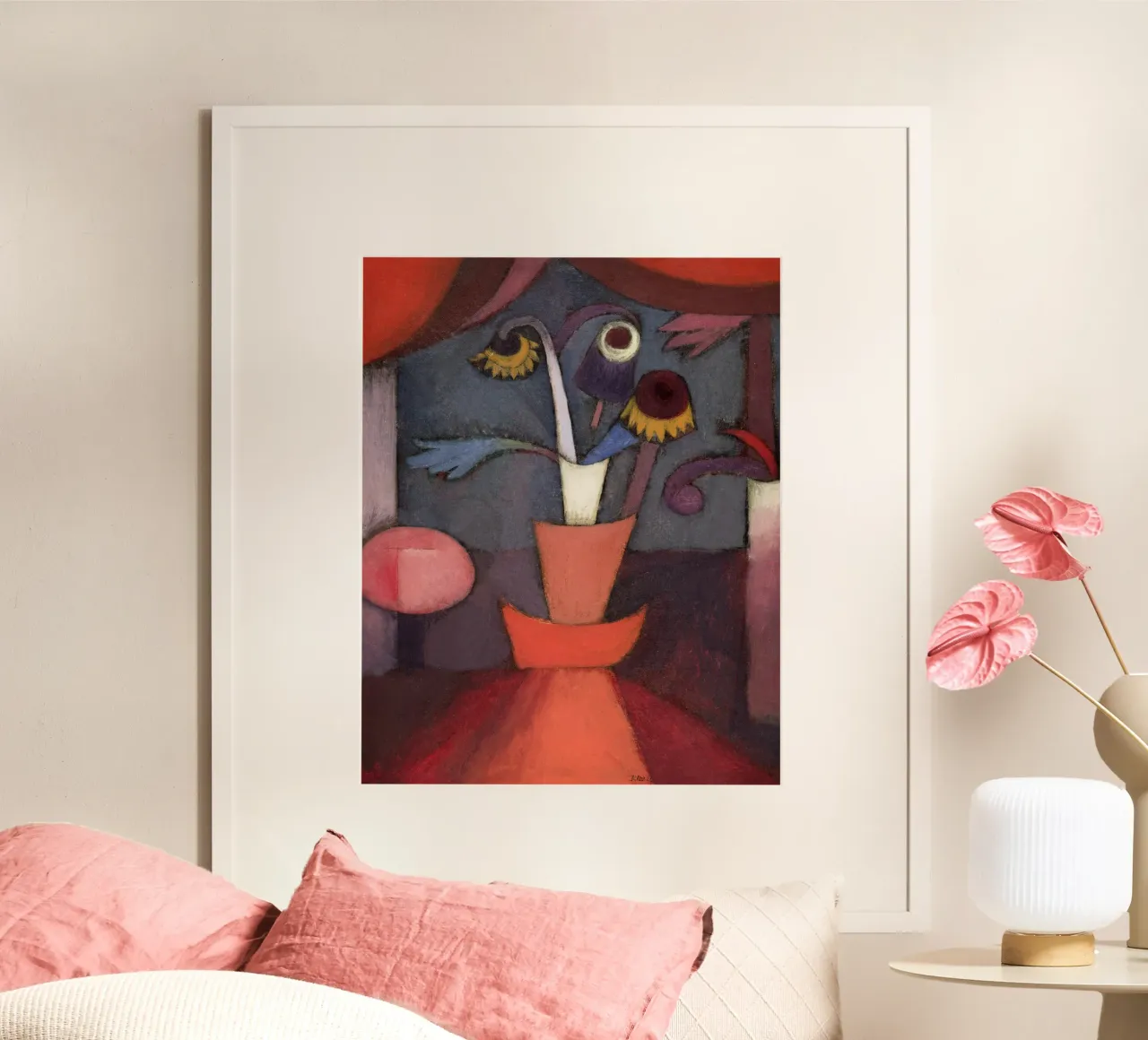 Paul Klee herfst bloem - abstracte kunstdruk hahnemühle van NorwesClub