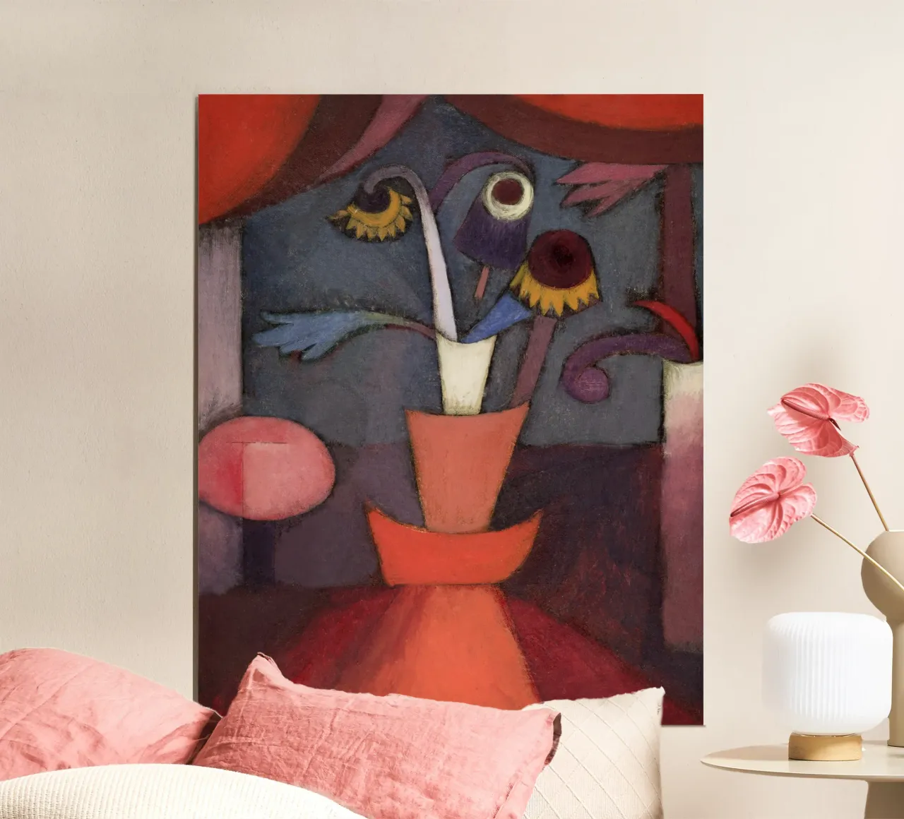 Paul Klee herfst bloem - abstracte kunstdruk hahnemühle van NorwesClub