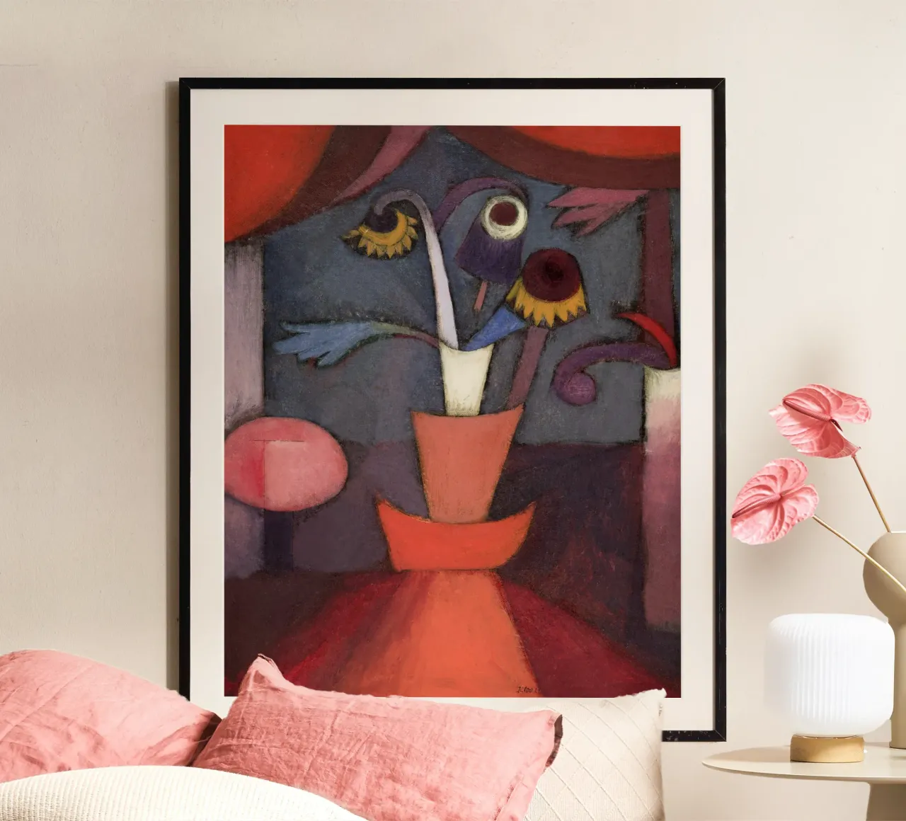 Paul Klee herfst bloem - abstracte kunstdruk hahnemühle van NorwesClub